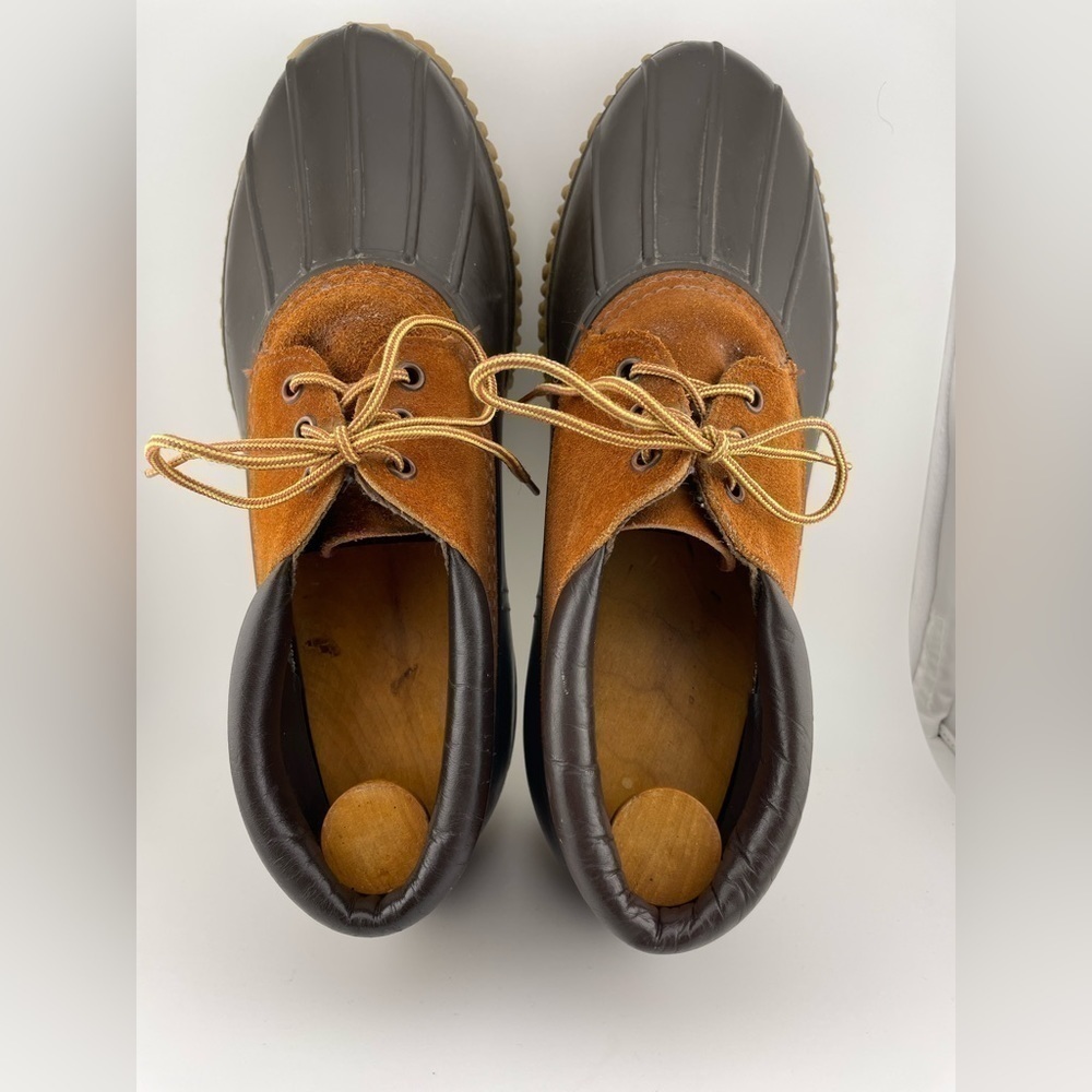 LaCrosse Men’s Brown Leather 3 Eye Duck Shoes Low Rain Muck Steel Shank Size 11  - Picture 4 of 13